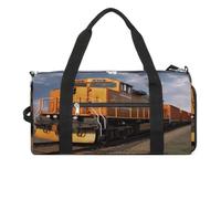 Borsa da palestra con treno merci, borsa da palestra per donne e uomini, borsa da palestra con scomparto per scarpe riutilizzabile, mini borsa da palestra, treno merci, taglia unica