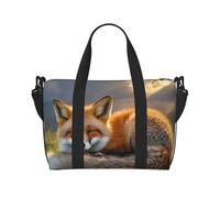 Borsa da palestra con uccelli corvi, borsone per uomo e donna, borsa da viaggio per la notte con scomparto per scarpe borse da allenamento, Una volpe addor, Taglia unica, Borsone da viaggio