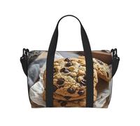 Borsa da palestra con uccelli corvi, borsone per uomo e donna, borsa da viaggio per la notte con scomparto per scarpe borse da allenamento, Biscotti con gocce di cioccolato, Taglia unica, Borsone da