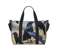 Borsa da palestra con uccelli corvi, borsone per uomo e donna, borsa da viaggio per la notte con scomparto per scarpe borse da allenamento, Uccelli Corvo, Taglia unica, Borsone da viaggio