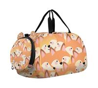 Borsa da palestra con volpe carina, arancione, piccola borsa da palestra con scomparto per scarpe, leggera, per la notte, weekender, borsa da viaggio per viaggi, sport, fitness e allenamento