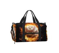 Borsa da palestra da baseball Fire per uomini e donne, borsone da viaggio per il fine settimana con scomparto per scarpe, impermeabile, per sport durante la notte, danza, yoga, borsone da portare con