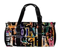 Borsa da palestra da donna, borsa da palestra da uomo, borsa da palestra da donna, borsa da palestra per la notte, borsa per weekender, borsa moderna con lettere dell'alfabeto, Motivo 3006,