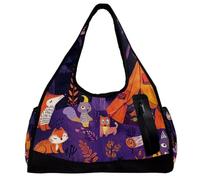 Borsa da palestra da donna, borsa da palestra da uomo, borsa da palestra da donna, borsa da palestra per yoga, sport, palestra, foresta riccio, volpe, procione, adorabile animale, Fantasia 1319,