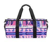Borsa da palestra da donna, borsa da palestra da uomo, borsa da palestra da donna, borsa per la notte, motivo geometrico foglie tropicali moderne, Fantasia 1546, 45x23x23cm(17.7x9x9in)