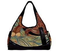 Borsa da palestra da donna, borsa da palestra da uomo, borsa da palestra da donna, borsa tote per viaggi, allenamento, buongiorno gufo cartone animato, Motivo 1720, 47x16.5x27cm(18.5x6.5x10.6in)