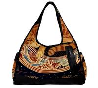 Borsa da palestra da donna, borsa da palestra da uomo, borsa da palestra da donna, borsa tote per viaggi, allenamento, buongiorno gufo cartone animato, Fantasia 1721, 47x16.5x27cm(18.5x6.5x10.6in)