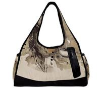 Borsa da palestra da donna, borsa da palestra da uomo, borsa da palestra da donna, borsa tote per viaggi, allenamento, buongiorno gufo cartone animato, Fantasia 1717, 47x16.5x27cm(18.5x6.5x10.6in)