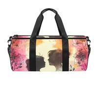 Borsa da palestra da donna, borsa sportiva, borsa da palestra da donna, borsa tote per viaggi, allenamento, Happy Labor Day, motivo blu, Motivo 2240, 45x23x23cm(17.7x9x9in)