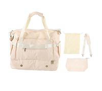Borsa da palestra da donna, borse da viaggio impermeabili con porta di ricarica USB Borsone da weekend con tasche multiple di grande capacità per sport, vacanze, shopping, (Ivory White)