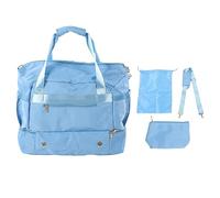 Borsa da palestra da donna, borse da viaggio impermeabili con porta di ricarica USB Borsone da weekend con tasche multiple di grande capacità per sport, vacanze, shopping, (Light Blue)