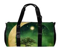 Borsa da palestra da donna, borsone da palestra, borsa da palestra da donna, borsa per allenamento fitness, danza, luna notturna, stella, lupo, Motivo 5466, 45x23x23cm(17.7x9x9in)