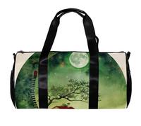 Borsa da palestra da donna, borsone da palestra, borsa da palestra da donna, borsa per allenamento fitness, danza, luna notturna, stella, lupo, Motivo 5464, 45x23x23cm(17.7x9x9in)