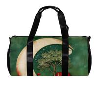 Borsa da palestra da donna, borsone da palestra, borsa da palestra da donna, borsa per allenamento fitness, danza, luna notturna, stella, lupo, Motivo 5465, 45x23x23cm(17.7x9x9in)