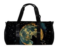 Borsa da palestra da donna, borsone da palestra, borsa da palestra da donna, borsa per allenamento fitness, danza, luna notturna, stella, lupo, Motivo 5462, 45x23x23cm(17.7x9x9in)