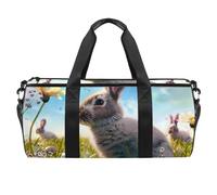 Borsa da palestra da donna, borsone da palestra, borsone da viaggio, borsa da yoga per allenamento, fattoria delle uova di coniglietto pasquale, Motivo 366, 45x23x23cm(17.7x9x9in)