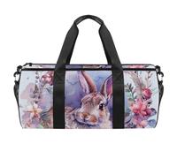 Borsa da palestra da donna, borsone da palestra, borsone da viaggio, borsa da yoga per allenamento, fattoria delle uova di coniglietto pasquale, Motivo 369, 45x23x23cm(17.7x9x9in)