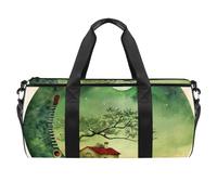 Borsa da palestra da donna, borsone da uomo, borsa da palestra da donna, borsa da weekender, luna notturna, stella, lupo, Motivo 5471, 45x23x23cm(17.7x9x9in)