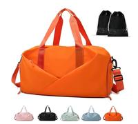 Borsa da palestra da donna, borsone da viaggio, borsa da viaggio per weekender, sport, palestra, vacanze, per uomini e donne, Arancione, Taglia unica