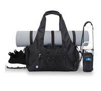 Borsa da palestra da donna, borsone da viaggio con scomparto per scarpe e tasca bagnata, borsa multifunzione ideale per viaggi, palestra, sport, weekend, nero