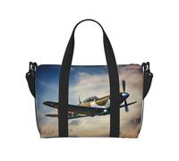 Borsa da palestra da donna, con stampa di aeroplani della Seconda Guerra Mondiale della Seconda Guerra Mondiale, borsone da viaggio per la notte, borsa da viaggio per oggetti personali, nero, Taglia
