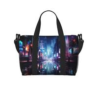 Borsa da palestra da donna, con stampa hacker era, borsone da viaggio per la notte, borsa per oggetti personali, nero, Taglia unica