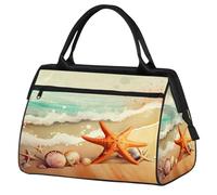 Borsa da palestra da spiaggia con stelle marine acquerellabili per uomo e donna, borsone da viaggio per sport e viaggi, impermeabile, borsa da viaggio per la notte borsa leggera da portare con sé