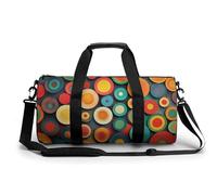 Borsa da palestra da viaggio circolare geometrica per donne e uomini borsa da viaggio cilindrica borsa da allenamento sportiva con tracolla