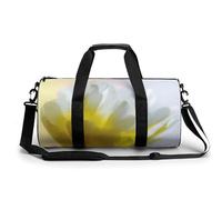 Borsa da palestra da viaggio con anemone astratto con petali gialli per donne e uomini borsone cilindrico borsa da allenamento sportiva con tracolla