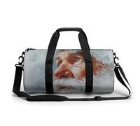 Borsa da palestra da viaggio con Babbo Natale nella neve, per donne e uomini, borsa da viaggio cilindrica con tracolla