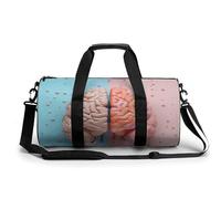 Borsa da palestra da viaggio con cervello umano per donne e uomini, borsa da viaggio cilindrica borsa da allenamento sportiva con tracolla