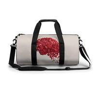 Borsa da palestra da viaggio con cuori rossi cervello umano per donne e uomini borsa da viaggio cilindrica borsa da allenamento sportiva con tracolla