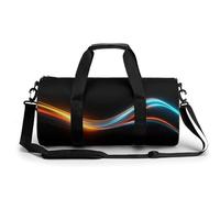 Borsa da palestra da viaggio con curva fluente astratta al neon per donne e uomini borsa da viaggio cilindrica borsa da allenamento sportiva con tracolla
