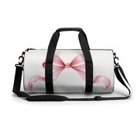 Borsa da palestra da viaggio con fiocco rosa pastello per donne e uomini, borsa da viaggio cilindrica borsa da allenamento sportiva con tracolla