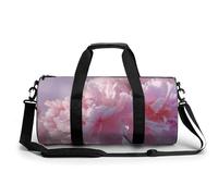 Borsa da palestra da viaggio con fiori di peonia rosa per donne e uomini, borsa da viaggio cilindrica borsa da allenamento sportiva con tracolla