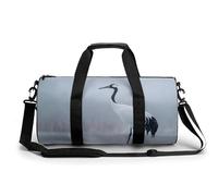 Borsa da palestra da viaggio con gru giapponese, per donne e uomini, borsa da viaggio cilindrica con tracolla