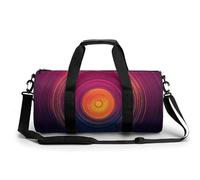 Borsa da palestra da viaggio con motivi geometrici circolari colorati per donne e uomini borsa da viaggio cilindrica borsa da allenamento sportiva con tracolla