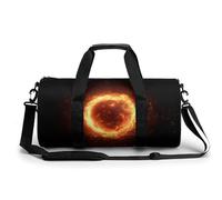 Borsa da palestra da viaggio con palla di fuoco galleggiante singola per donne e uomini, borsa da viaggio cilindrica borsa da allenamento sportiva con tracolla