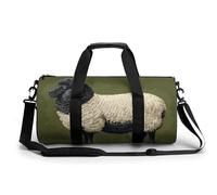 Borsa da palestra da viaggio con pecore nere e bianche per donne e uomini, borsa da viaggio cilindrica borsa da allenamento sportiva con tracolla