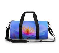 Borsa da palestra da viaggio con petali di anemone con morbido blu per donne e uomini, borsa da viaggio cilindrica borsa da allenamento sportiva con tracolla