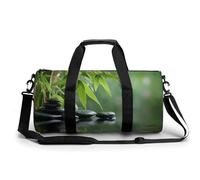 Borsa da palestra da viaggio con pietre lisce e riflessi d'acqua per donne e uomini, borsone cilindrico per allenamento sportivo con tracolla
