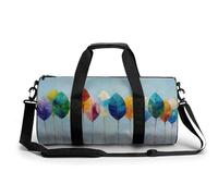 Borsa da palestra da viaggio con righe astratte di foglie colorate per donne e uomini borsa da viaggio cilindrica borsa da allenamento sportiva con tracolla