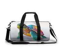 Borsa da palestra da viaggio con tartaruga marina dagli occhi larghi, per donne e uomini, borsa da viaggio cilindrica per allenamento sportivo con tracolla