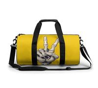 Borsa da palestra da viaggio con teschio mano il segno della pace per donne uomini borsone cilindrico borsa da allenamento sportiva con tracolla