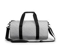 Borsa da palestra da viaggio con texture bianca per donne e uomini, borsa da viaggio cilindrica borsa da allenamento sportiva con tracolla