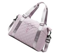 Borsa da palestra da viaggio da donna in nylon borsone grande borsa a tracolla con tasche multiple per l'organizzazione di viaggi brevi borsone, Colore caffè., Bellezza di massa