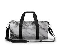 Borsa da palestra da viaggio di lusso con texture in marmo bianco nero per donna uomo borsone cilindrico borsa da allenamento sportiva con tracolla