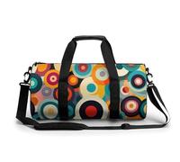 Borsa da palestra da viaggio geometrica circolare colorata per donne e uomini borsa da viaggio cilindrica borsa da allenamento sportiva con tracolla