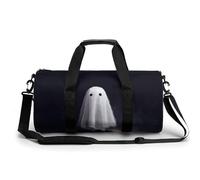Borsa da palestra da viaggio semplice con fantasma carino fantasma scuro per donne e uomini borsa da viaggio cilindrica borsa da allenamento sportiva con tracolla
