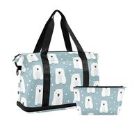 Borsa da palestra del totalizzatore del porto di fine settimana della mano di viaggio con la trappola regolabile per il porto Multifunzionale, Orso polare.